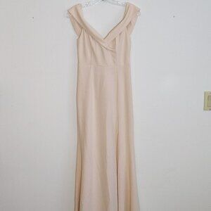 Tobi Pale Pink Off The Shoulder Maxi Dress